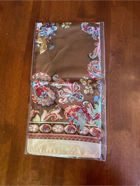 Brown and Red Square Scarf